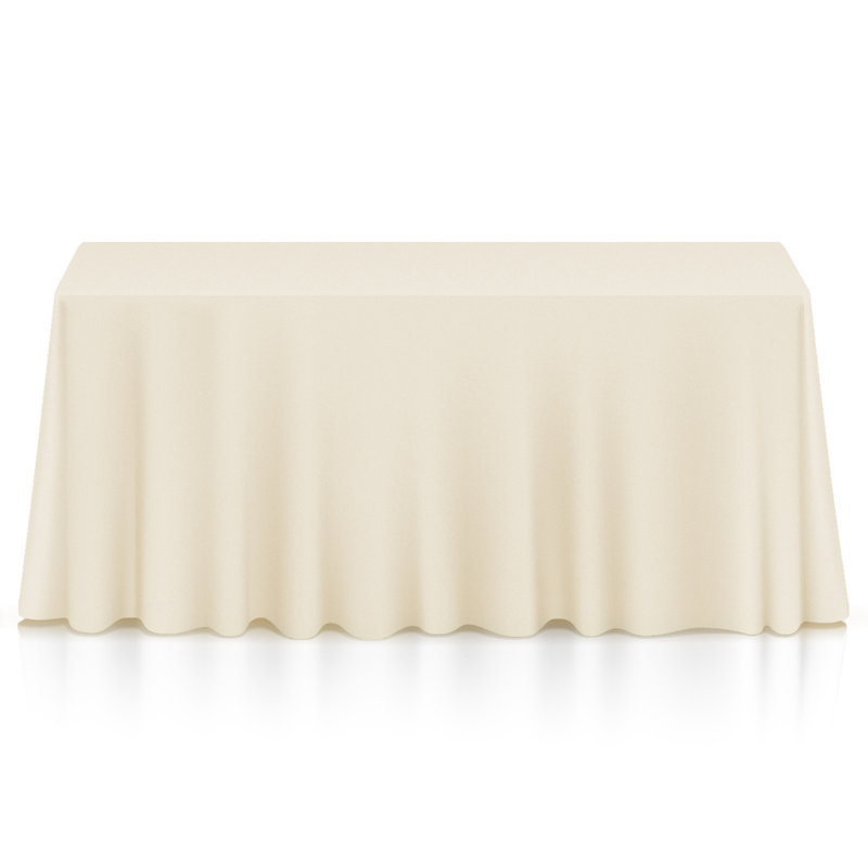 Rectangular Solid Color Tablecloth, 156" x 90", Ivory