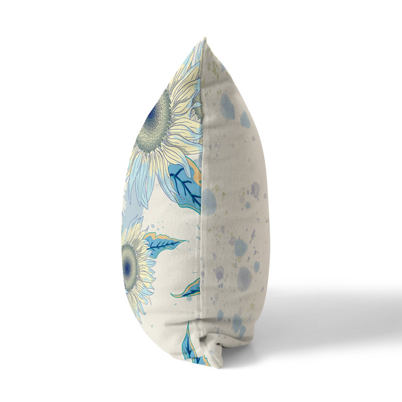 Housse et insert de coussin décoratif en polyester, Gris / bleu, 18 po x 18 po