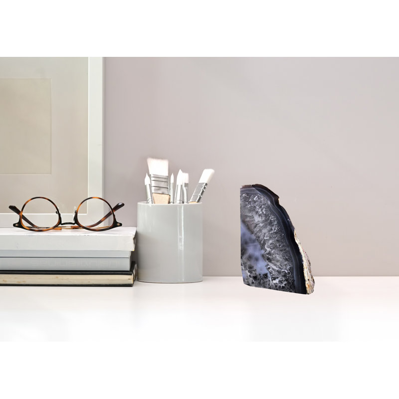 Serre-livres simple moyen Eternity Agate |  Gris, H 7 po x l 4 po x P 5 po