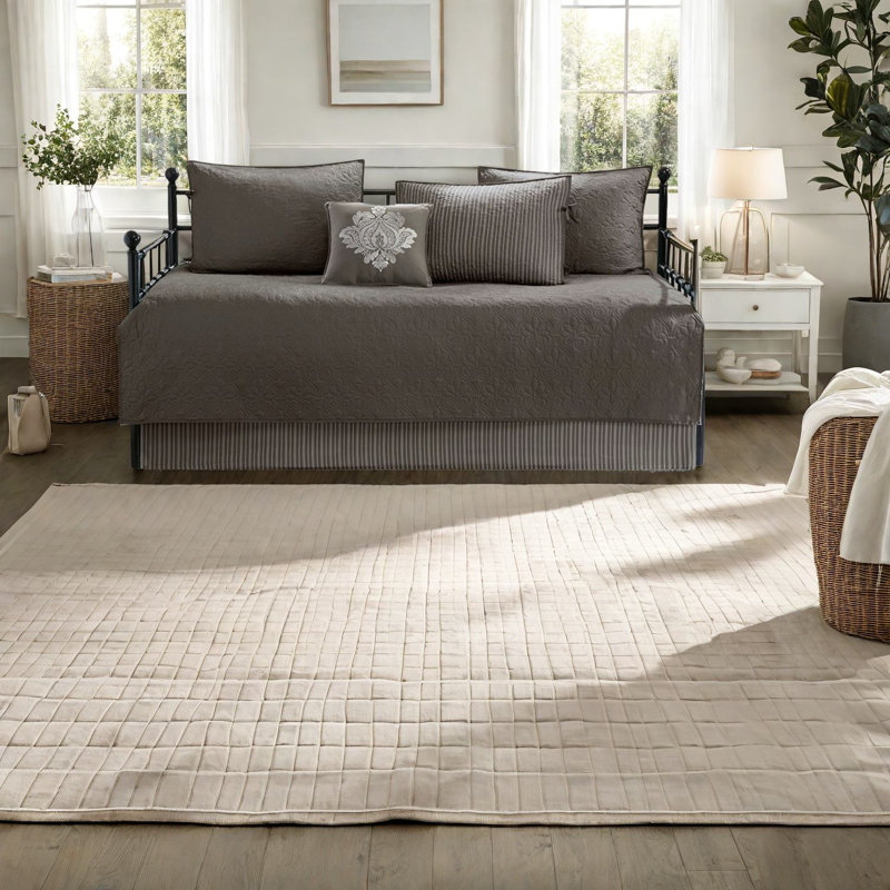 Ensemble de literie confortable en coton, design réversible gris foncé, idéal pour la maison