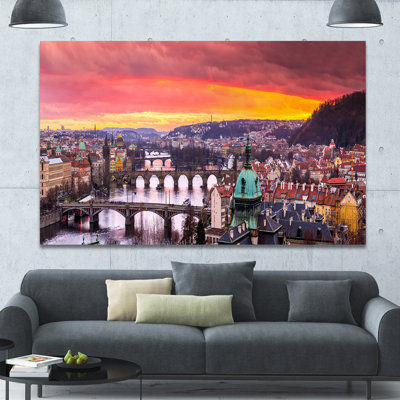 " Bridges In Prague Panorama "