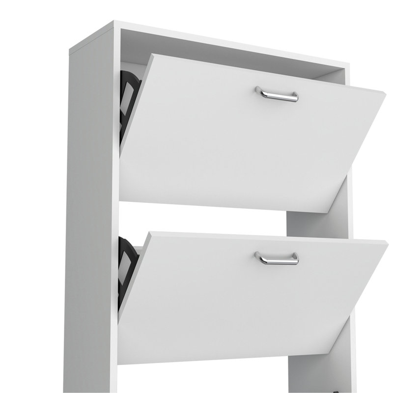 Shoe Rack, 3 Doors, 3 Shelves, White