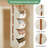 2 Pack 4-Shelf Hanging Closet Organizer Beige Non-Woven Trapezoid Storage Shelves with Hooks 12x10x47 Inches