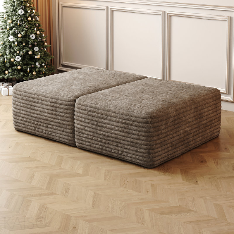 Canapé repose-pieds, velours côtelé moelleux - Camel, Chameau