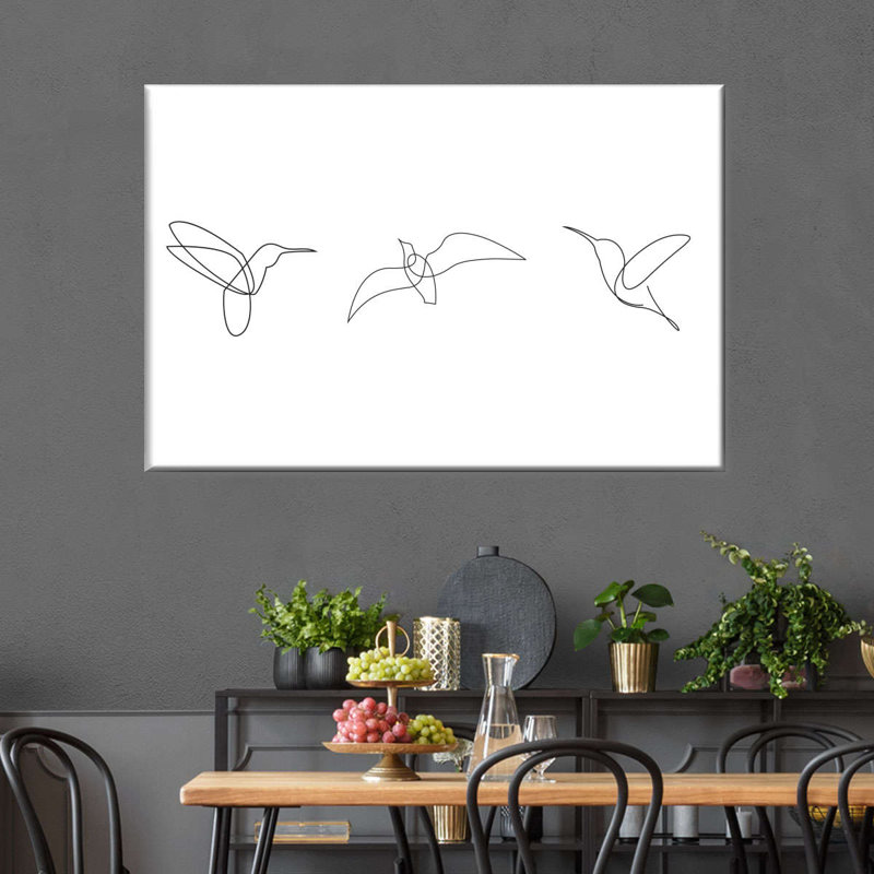 Line Hummingbirds, reproduction sur toile, H 34 po x l 51 po x P 1,25 po