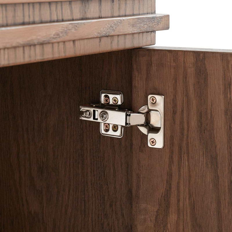 Gibson 48" Wall Mounted Single Bathroom Vanity with Top, Dark Wood, 48"