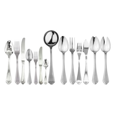 Leonardo Flatware Set with H/H Knives (Configuration P) - 113 Pieces - Stainless Steel