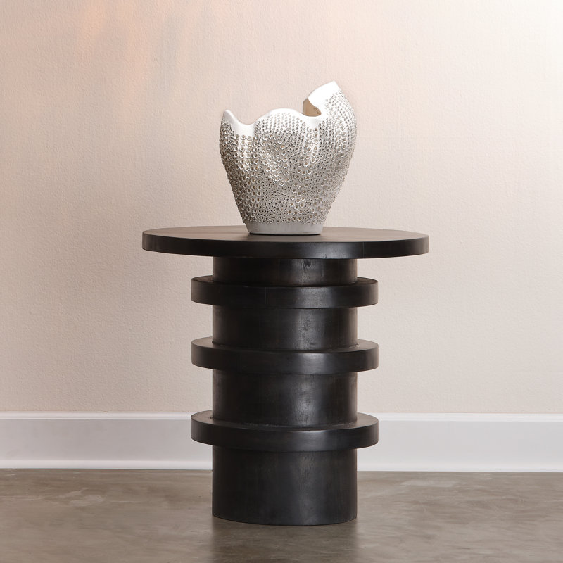White Porcelain Decorative Table Vase with Perforated Design