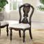 Chaise d'appoint de style traditionnel 2 pièces Corbels ornés finition brun foncé