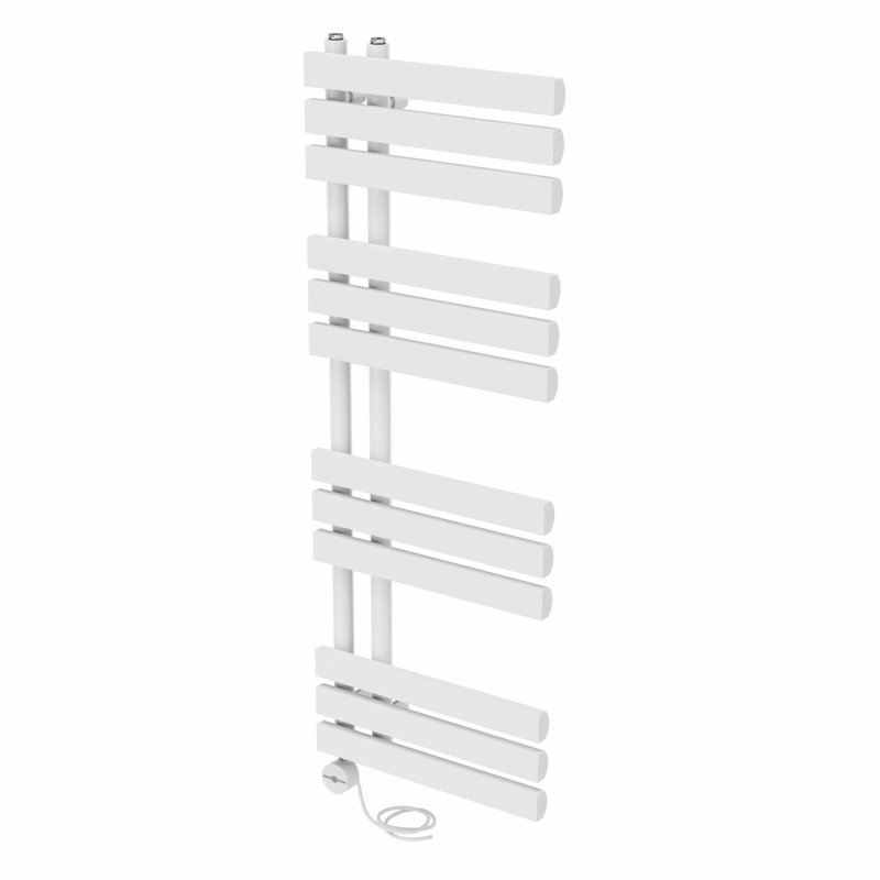 Caihla Designer Towel Rail Heated Towel Rails, White, 120cm H x 45cm W x 7.35cm D