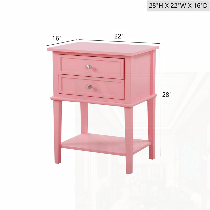 Stylish Nightstand, Pink