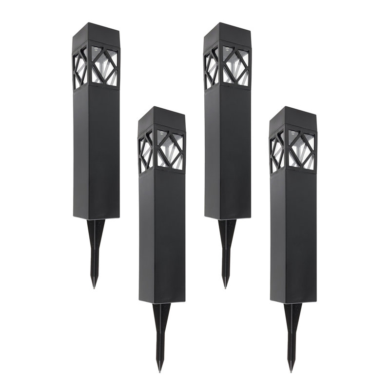 Lampes de jardin solaires, noires - Ensemble de 4