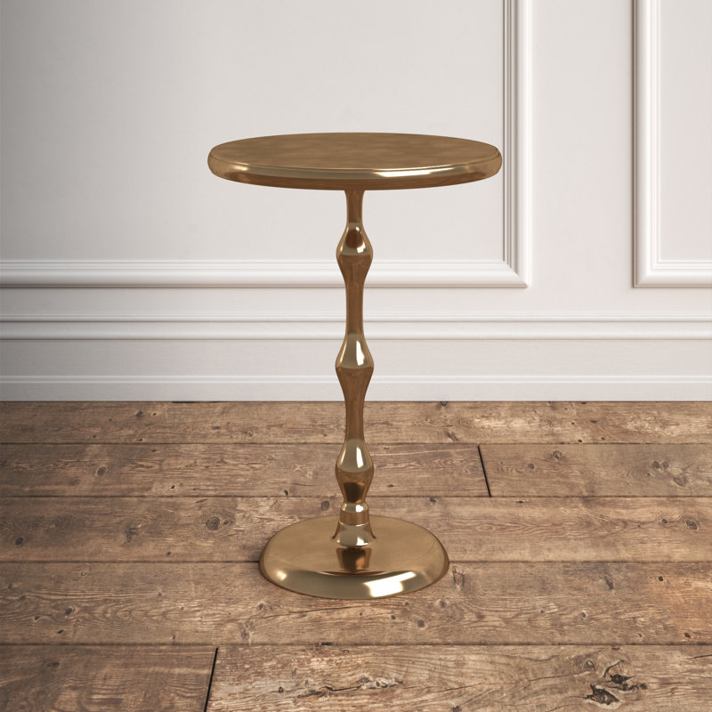 Table de bout à piédestal Andice, Doré