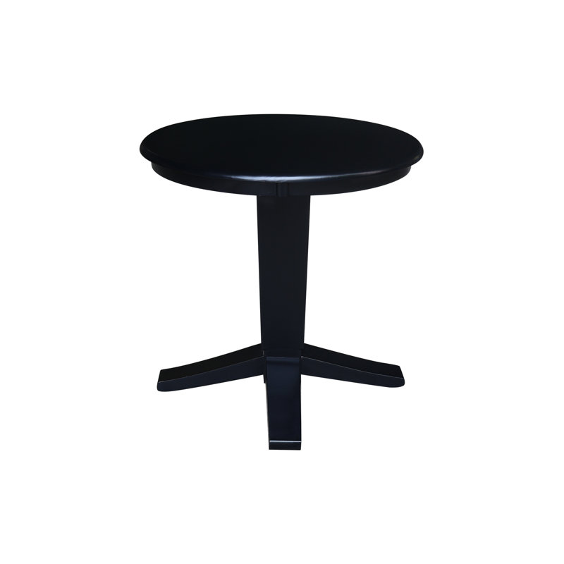 Table de salle à manger Grachan Ronund, H 29,9 po x L 30 po x l 30 po, Noir