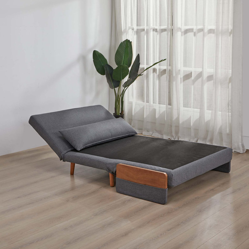 Foldable Sofa Bed - Single Seater With Breathable Linen,6-Level Adjustable Backrest, Silent Hinges, Space-Saving Multi-Functional Sleeper Sofa