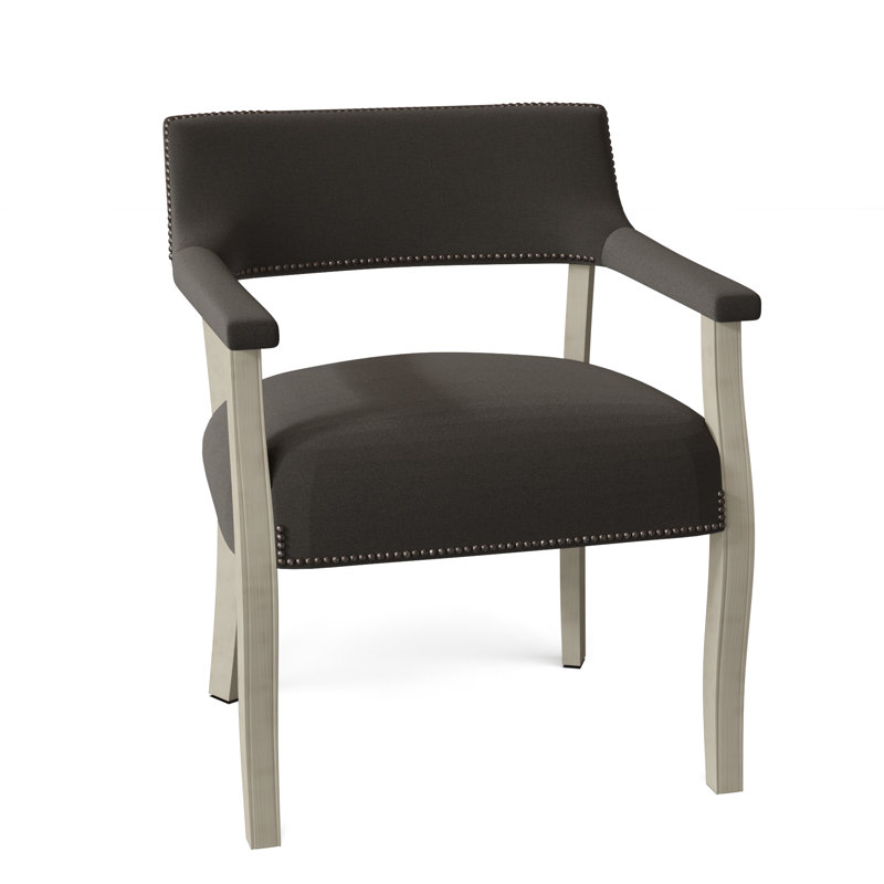 Fauteuil Thayer, 100 % polyester écorce 8789, Noyer, Bronze vieilli