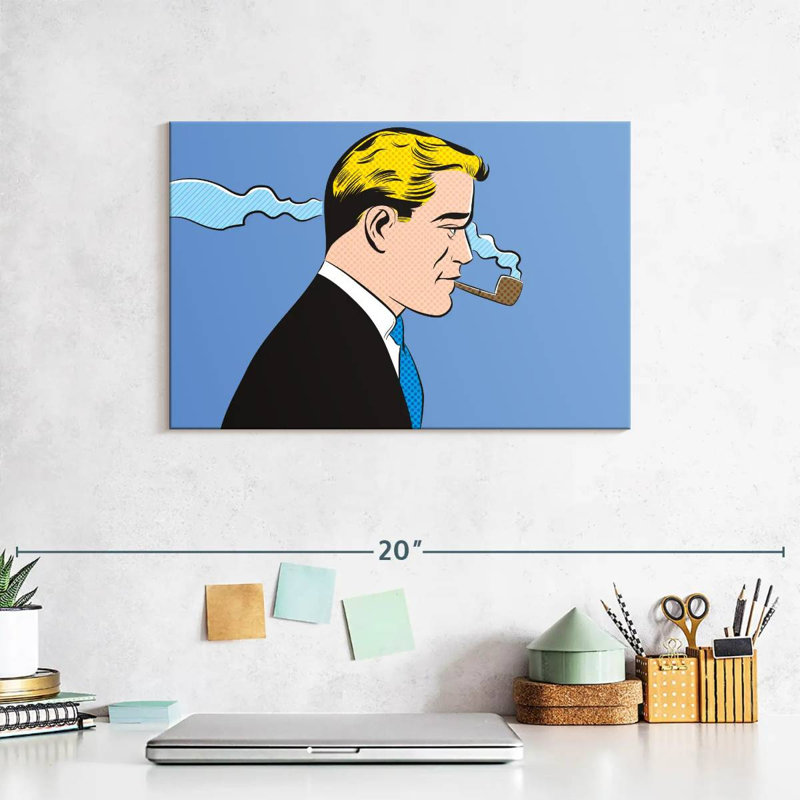 Leisha Man Smoking A Pipe, 8" H x 12" W