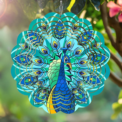 Kaleidoscope Wind Spinner PNG Bundle Neon Spinner Sublimation Design