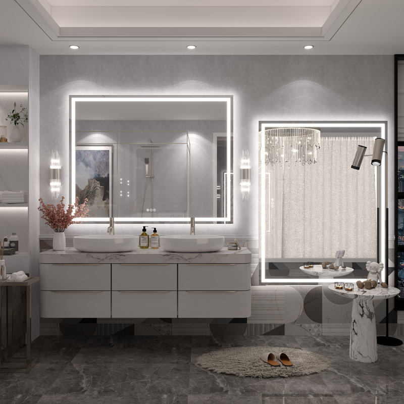 Miroir de salle de bain Molly Framelss, 50 po x 40 po, Transparent