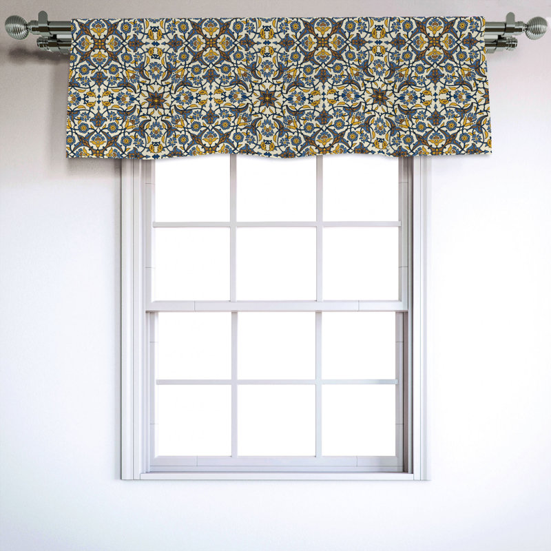 Sateen Damask Ruffled Window Valance