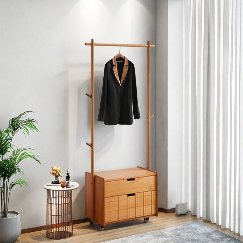 Porte-manteau épais en bois massif multi-usages
