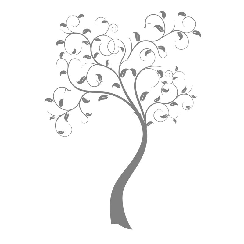 Plants & Flowers Non-Wall Damaging Wall Decal, Silver Mist