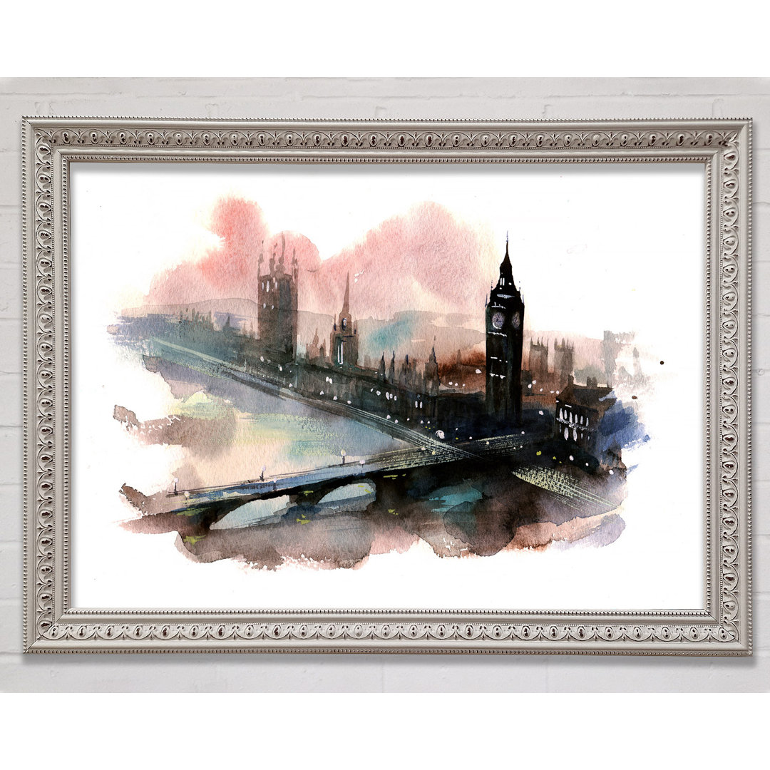 Aquarell Big Ben Houses Of Parliament - Einzelner Bilderrahmen Kunstdrucke