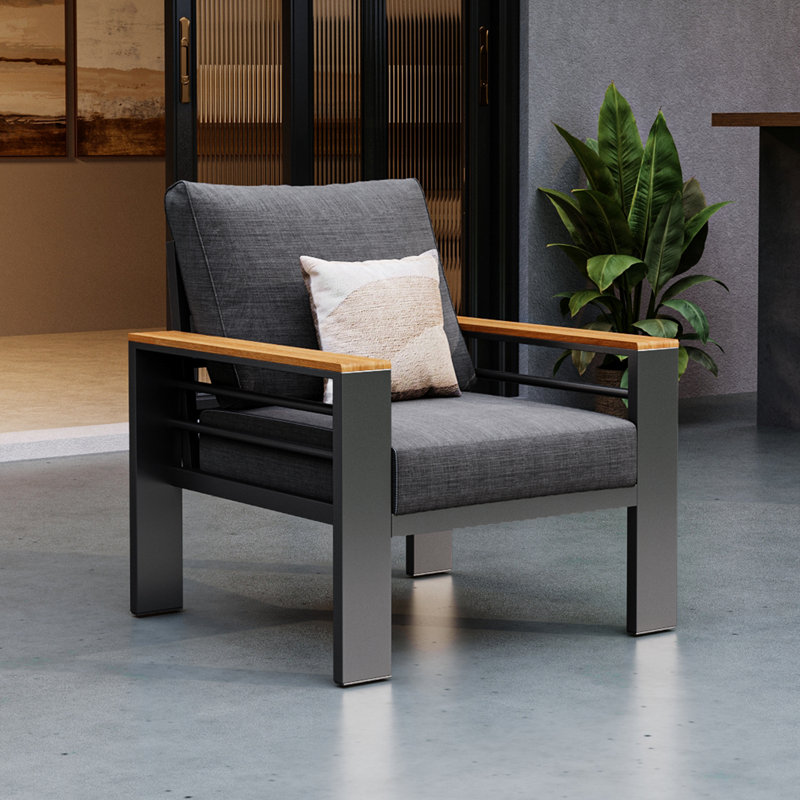 Ensemble de chaises d'extérieur modernes 30,7 po 2 pièces, Gris