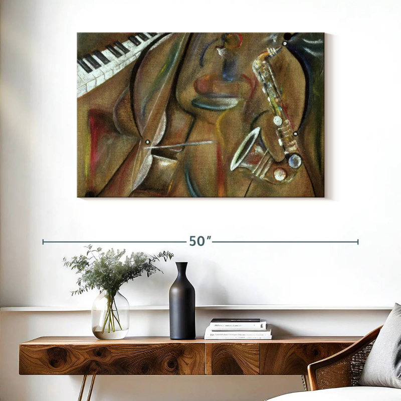 Abarca Burlap Sax, 26" H x 39" W