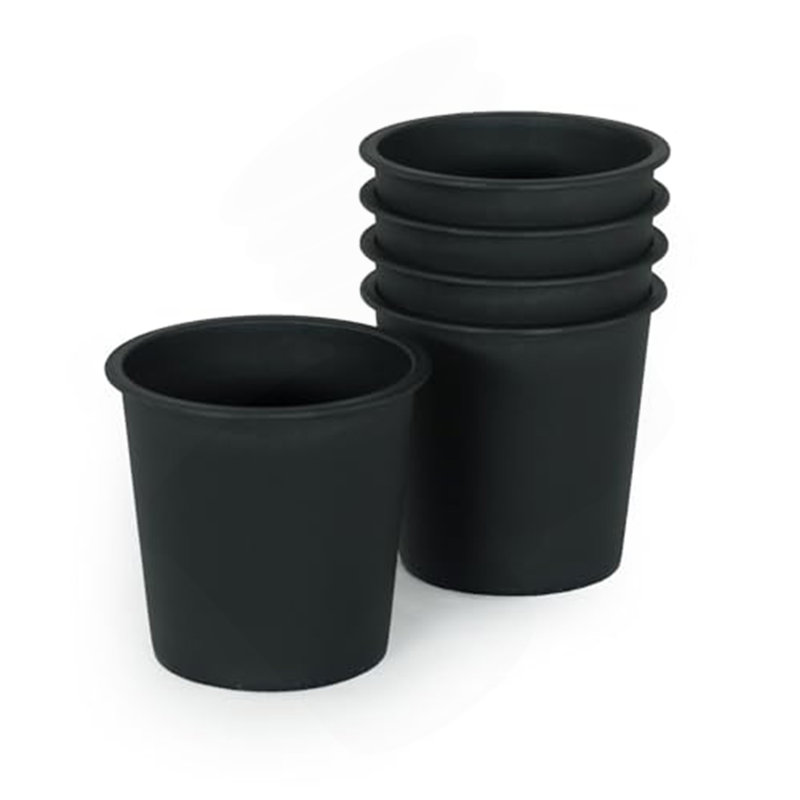 Pot de plante de jardin rond 7,9 po - pots de jardin en plastique avec drainage (paquet de 5), H 6,7 po x l 7,9 po x P 7,9 po