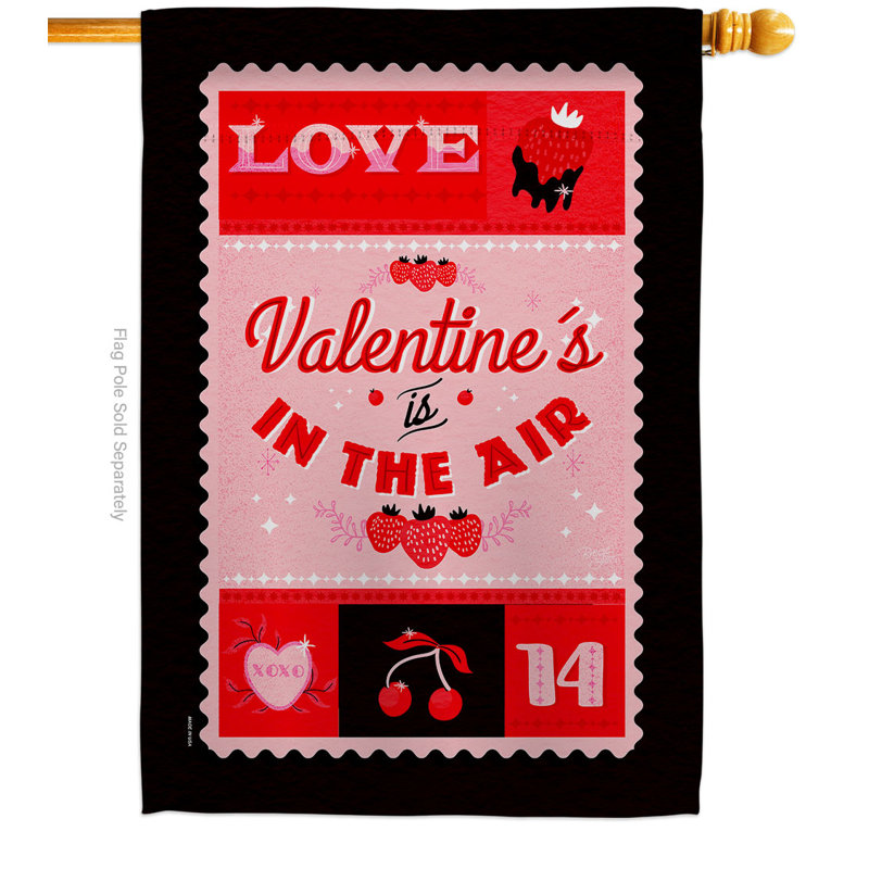 Drapeau de maison en polyester 40 x 28 po Spring Valentines