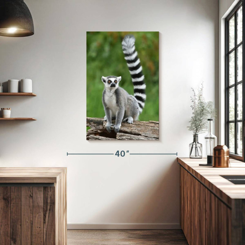 Brampt Ring Tailed Lemur On A Log, 39" H x 26" W