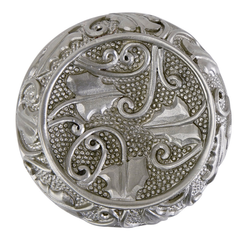 ROOKWOOD KNOB IN FLORENTINE PLATE, Silver