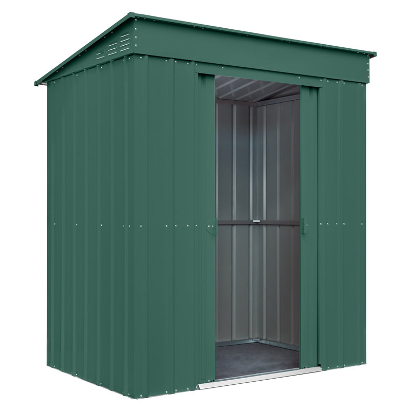 Globel 6 X 4 Pent  Metal Shed, Green