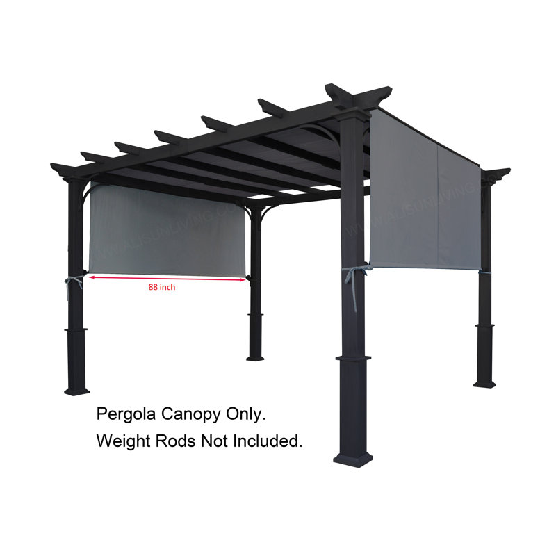 Gray Polyester Replacement Canopy Top for 8' x 10' Pergola