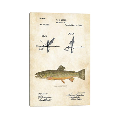 Brook Trout Fishing Lure by Patent77 - Wrapped Canvas Graphic Art