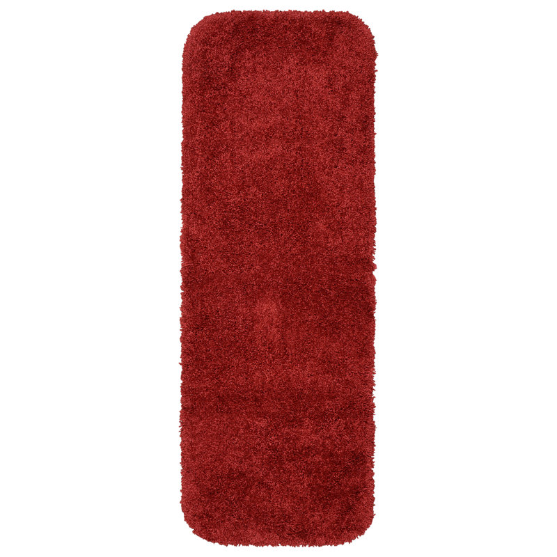 Treye Nylon Bath Rug with Non-Slip Backing, Runner 22" x 60", Chili Pepper Red