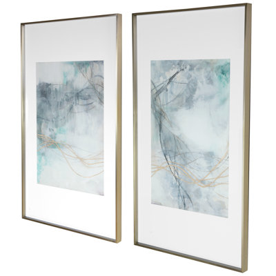«Ondulation Oro» par Jennifer Goldberger - ensemble de 2 cadres photo