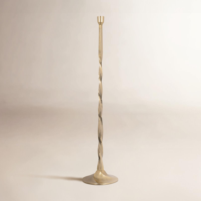 Porte-bougie conique en métal 30 po doré, H 36 po x l 8 po x P 8 po