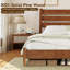 Mid-Century Modern Solid Wood Platform Queen Bed With Reclining Slatted Headboard, Light Brown-1899906567-1899906564