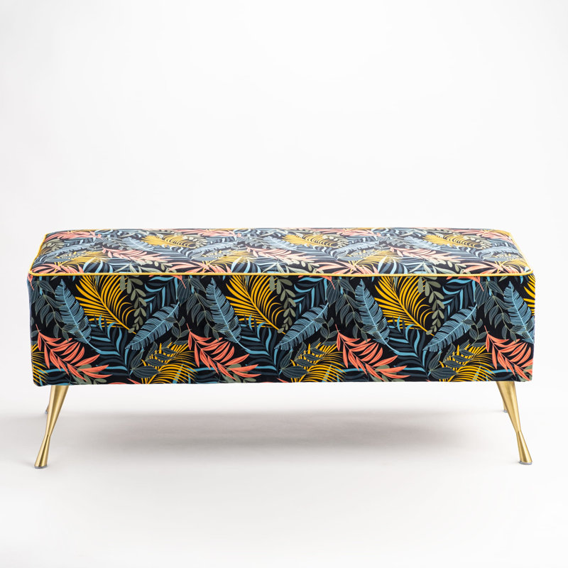Lollar Velvet Upholstered Bench, H40 x W110 x D35cm
