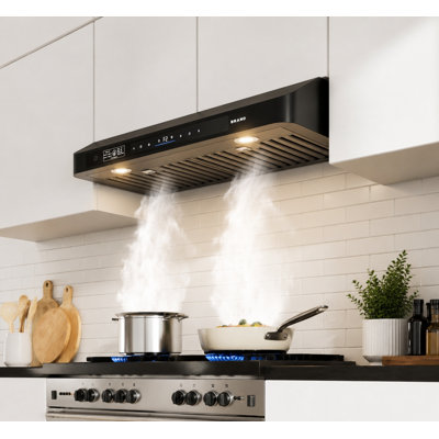 30 In. 900 Cfm Under Cabinet Range Hood In Black Stainless Steel With Dishwasher, Ducted Vent Hood Filter with Smart Voice/Gesture/Touch Control