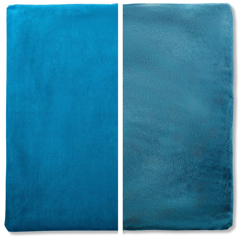 2 pièces luxueuses en duvet carré haut de gamme, Bleu Rodeo, 26 po x 26 po, Housse de coussin seulement - sans insert