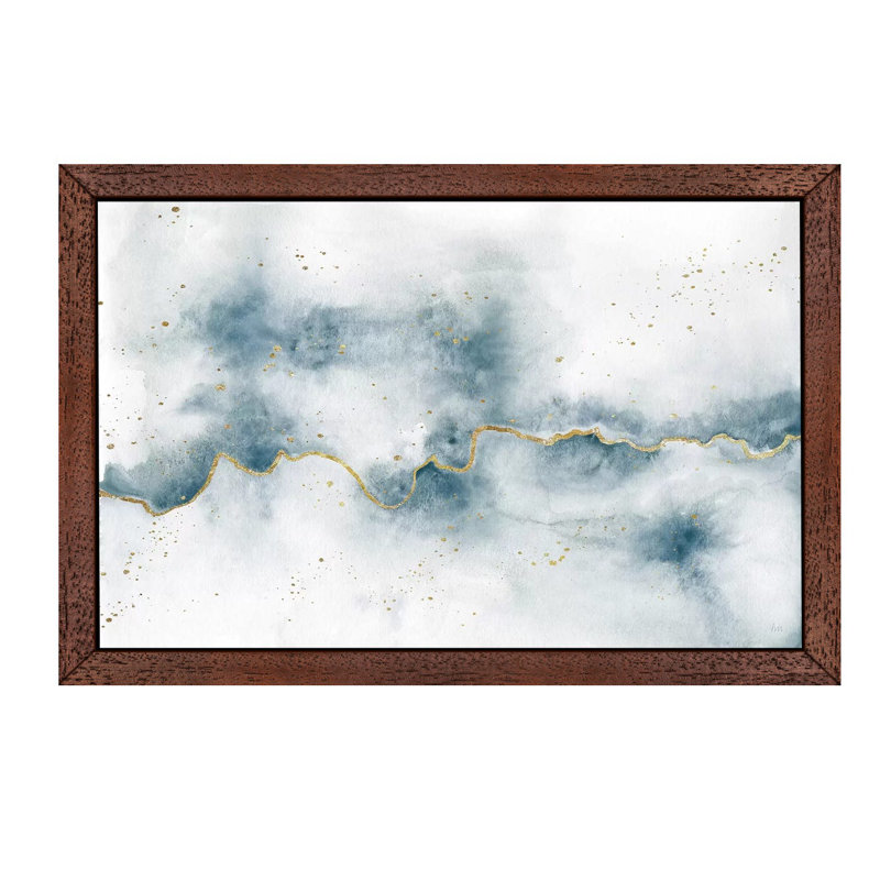 Golden Flow by Laura Marshall - Floater Frame Print on Canvas, Brown Framed, 66.04 cm H x 45.72 cm W