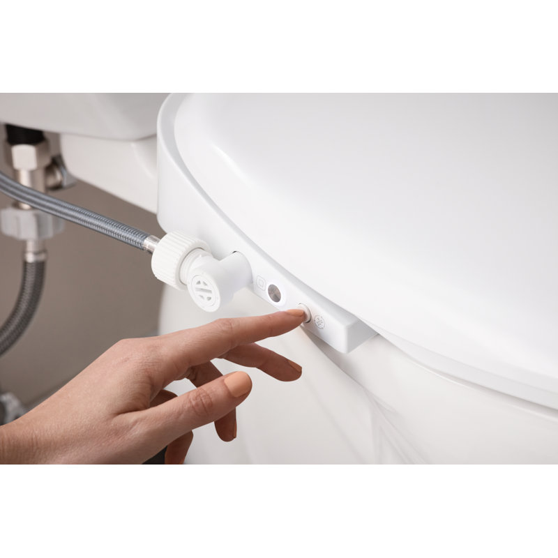 White Heated Electronic Bidet Seat with Remote and Dryer