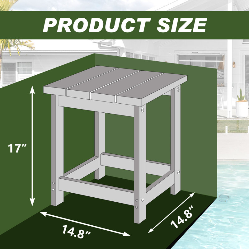 Outdoor Patio Side Table, Black