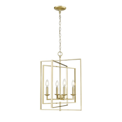 Luminaire suspendu rectangulaire 4 lumières Yehiel