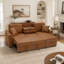 Canapé modulaire 94 po en similicuir avec lit escamotable et rangement pour chaise longue-847612550