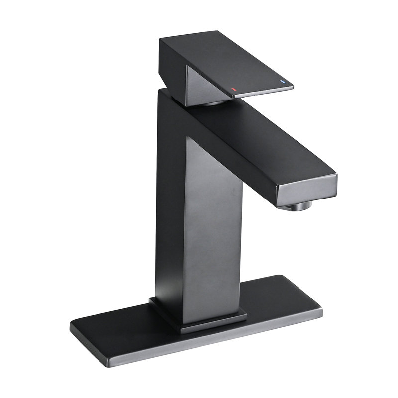 Matte Black Bathroom Faucet, Stainless Steel, Corrosion , With And Drain For Redesign Modern Black, Assembly Upgrade