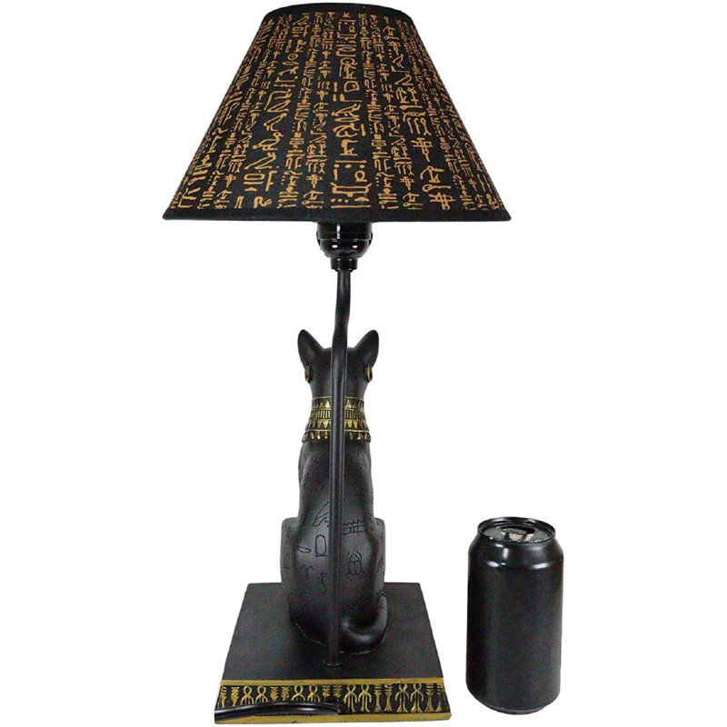 Argent Resin Table Lamp, Black/Gold
